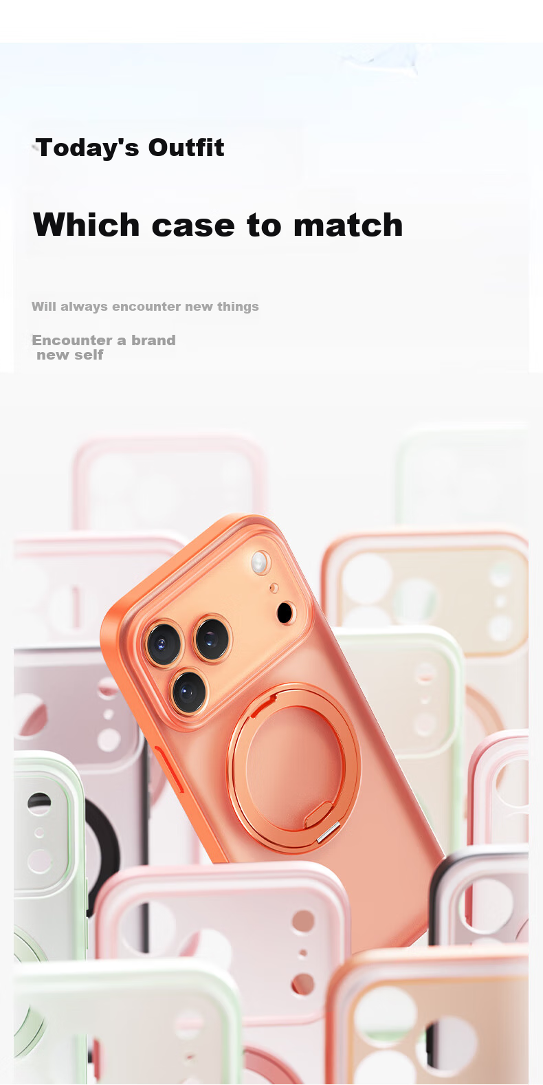Чехол Kumeng для Apple iPhone 17 Pro, матовый, противоударный, с поддержкой MagSafe, с полной защитой камеры и функцией подставки