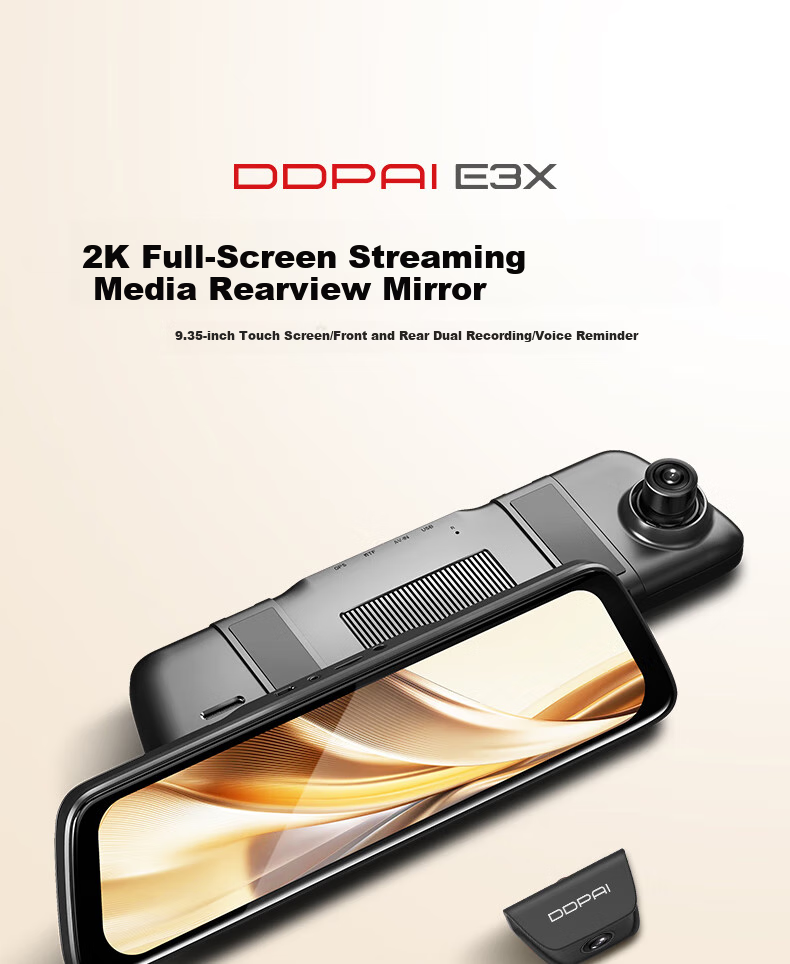 Видеорегистратор DDPDI E3X, 2K Ultra-Clear Night Vision, запись спереди и сзади, потоковое медиа зеркало заднего вида, помощь при парковке