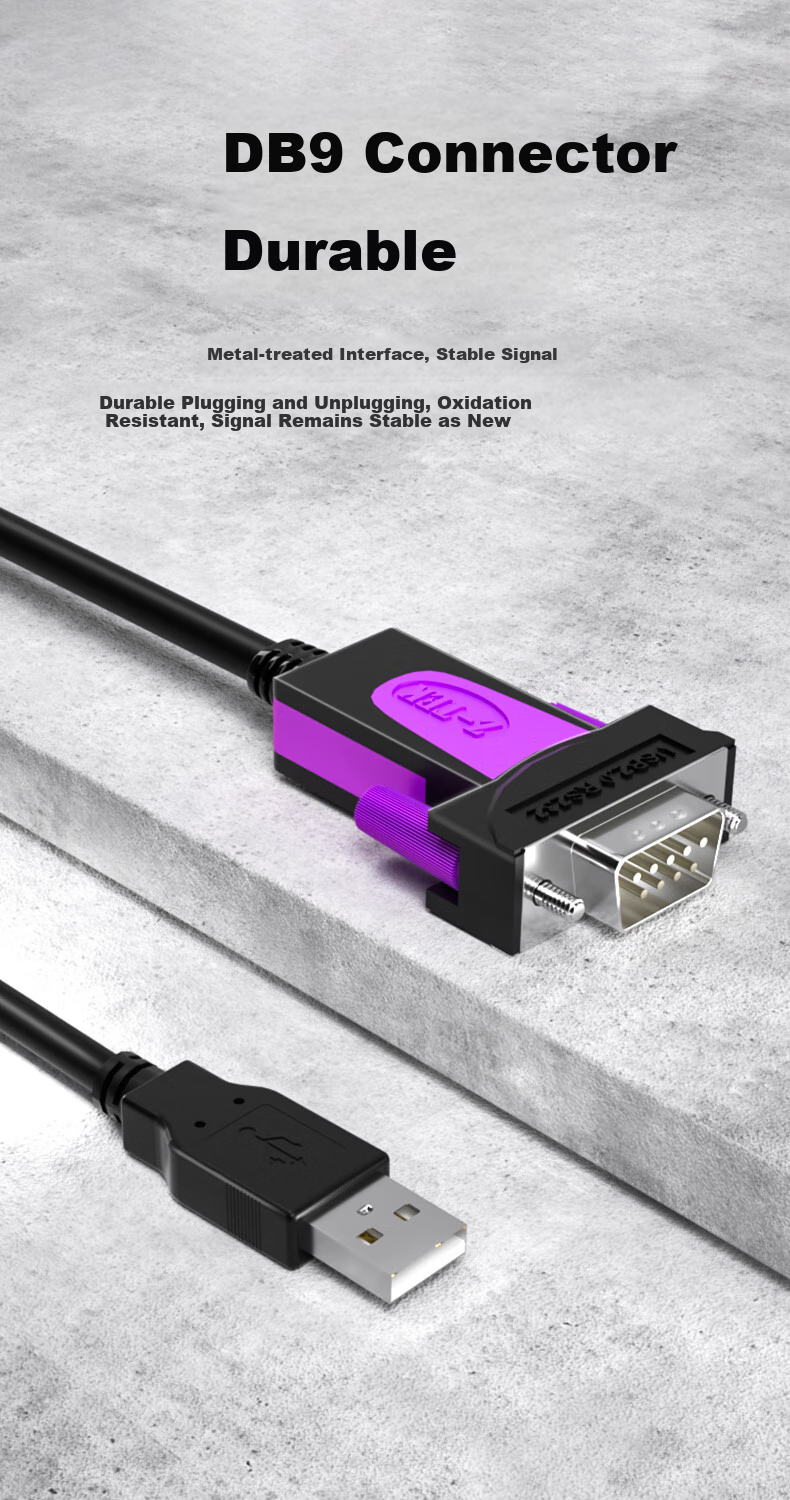 Z-TEK USB to RS232 Serial Cable, DB9 Male Connector, RS232 to USB Converter, Computer COM Port Adapter Cable, ZE793-018