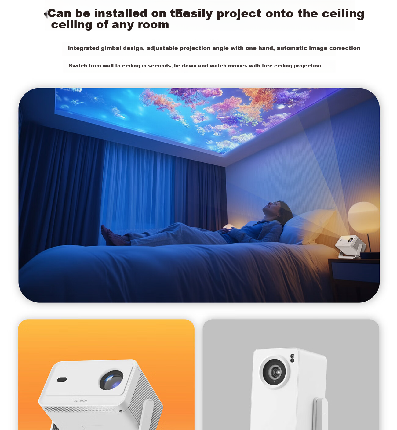 Портативный проектор Xiaopai Q5Pro, True 1080P HD Smart Portable Home Theater
