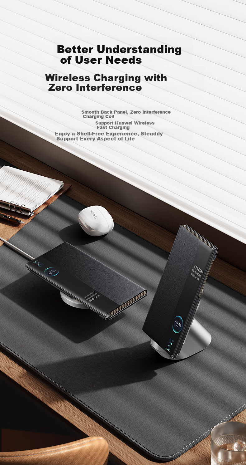 Чехол Mofei для Huawei Mate XT, кожаный, с защитой всего корпуса и дисплея, складной, с подставкой и скрытым ремешком