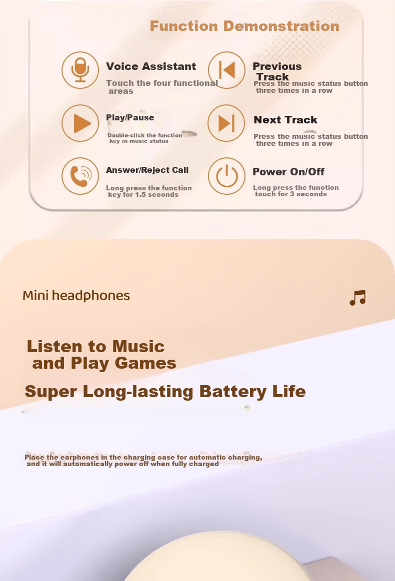 SR German Berlin Voice Bluetooth Наушники, Миниатюрные, Шумоподавление, Беспроводные, Долговечные