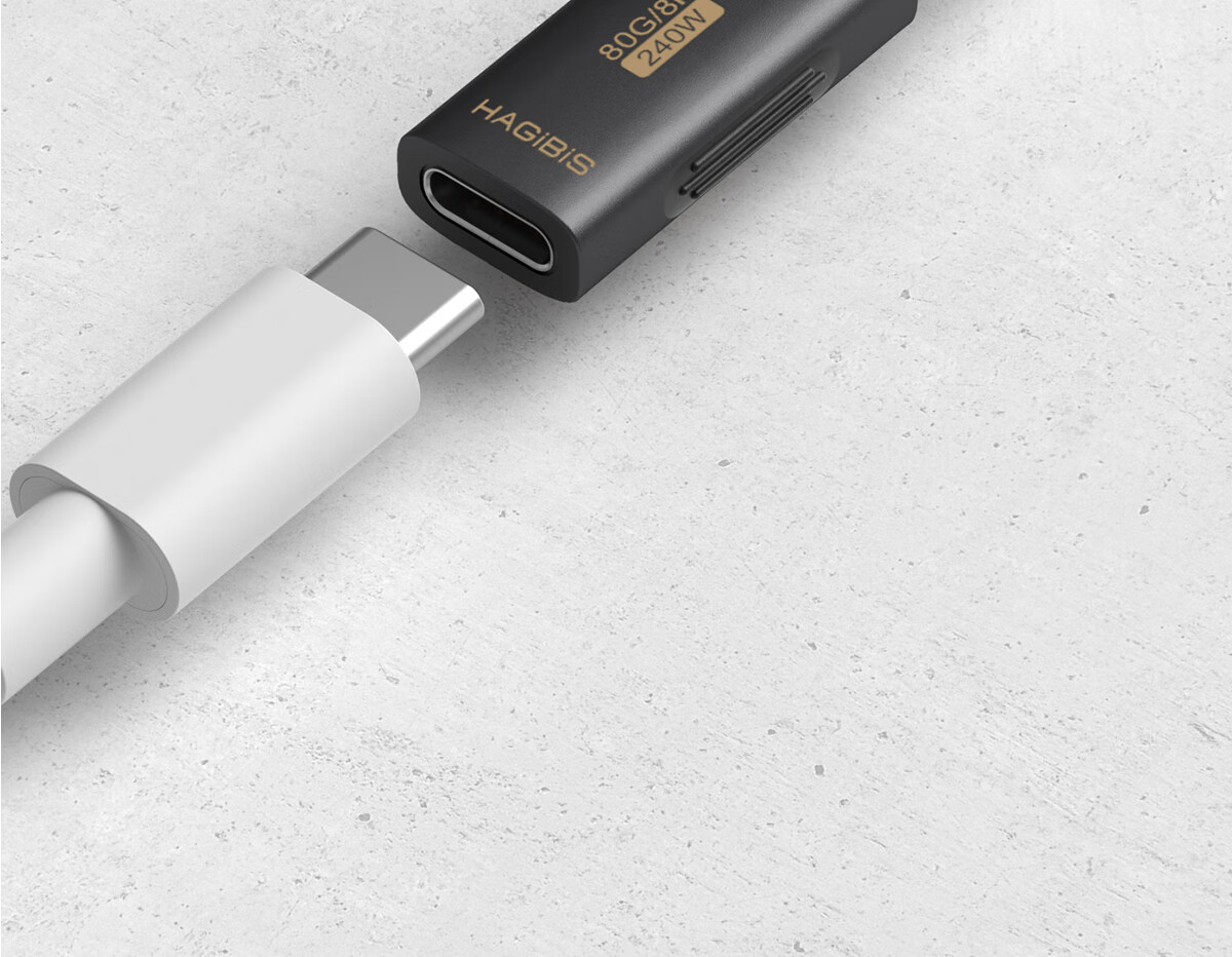 Адаптер Hagibis Type-C Female to Female USB4, удлинитель Thunderbolt 5, 40/80 Гбит/с, 100/240 Вт, 8K