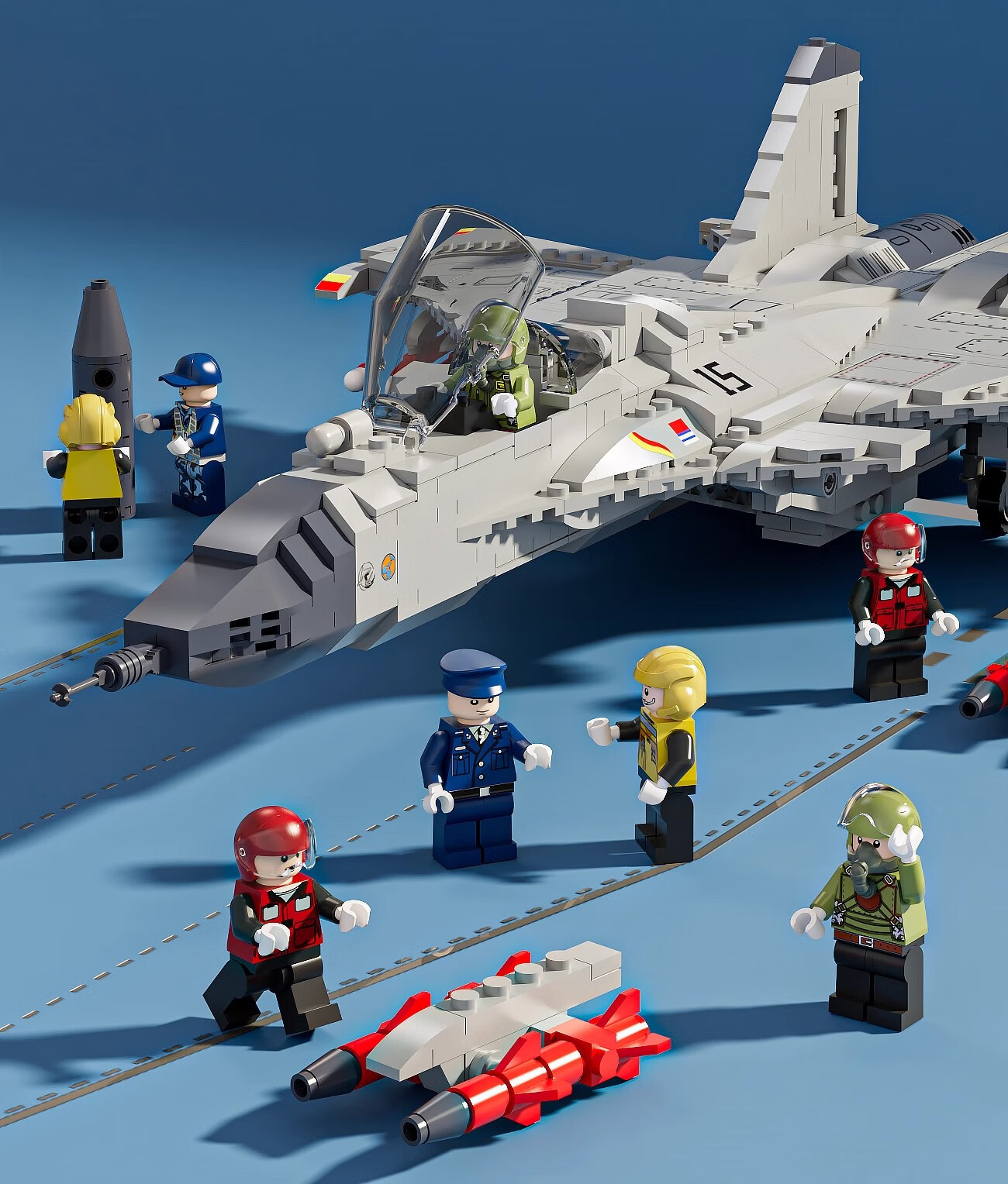 Конструктор BULUQI J-15 Fighter Jet Assembly Building Blocks, LEGO-Style Toy for Boys Aged 6-12, New Year And Birthday Gift