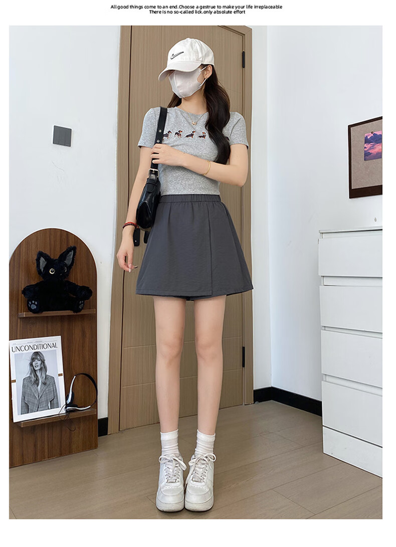 Шорты LangSha Ice Silk Shorts для женщин, летняя коллекция 2025, повседневные, свободные, широкие, до колена