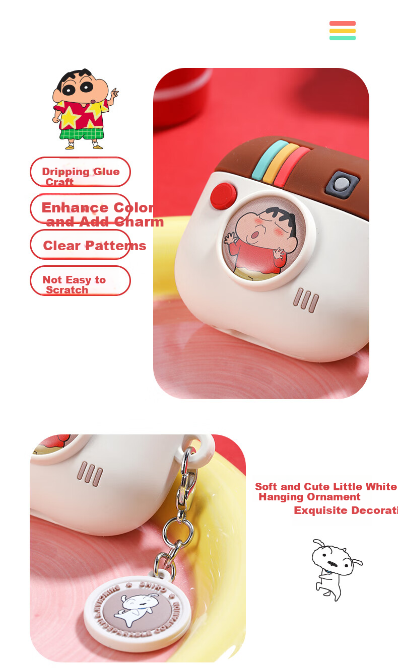 Чехол для наушников ROCK Crayon Shin-Chan для Apple AirPods 4, силиконовый, противоударный, с защитой от падения и царапин, в стиле мультфильма, полный охват