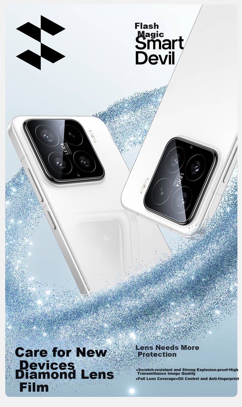 Защитное стекло для камеры Xiaomi Mi 15 Shanmo, полное покрытие, противоударное, алмазное, 1 шт.