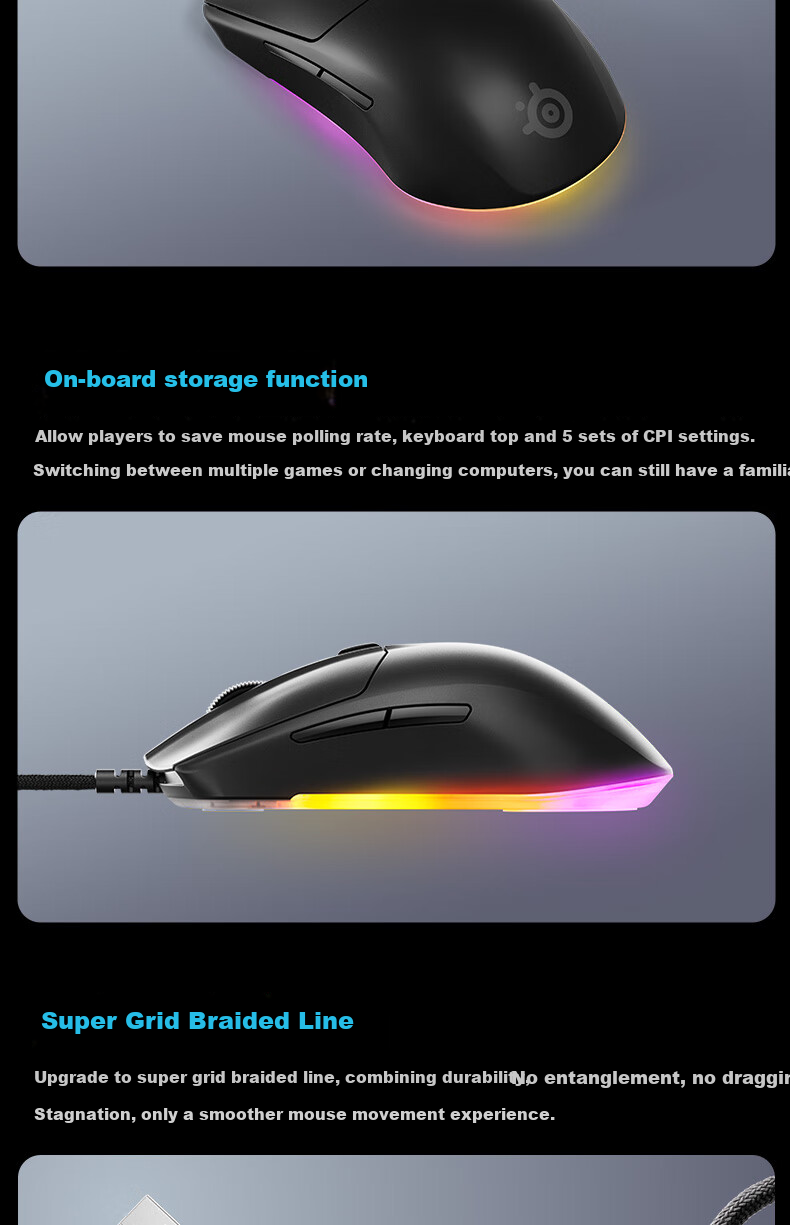Игровая мышь SteelSeries Rival 3 Gen 2, Midnight Black, проводная, 6 программируемых кнопок