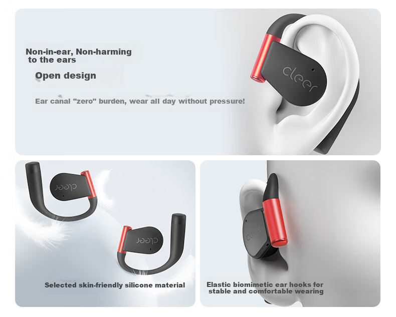 Беспроводные наушники Cleer ARC5 Sound Arc Open-Ear AI Smart Bluetooth, водонепроницаемые, защита от пота, цвет кремовый абрикос
