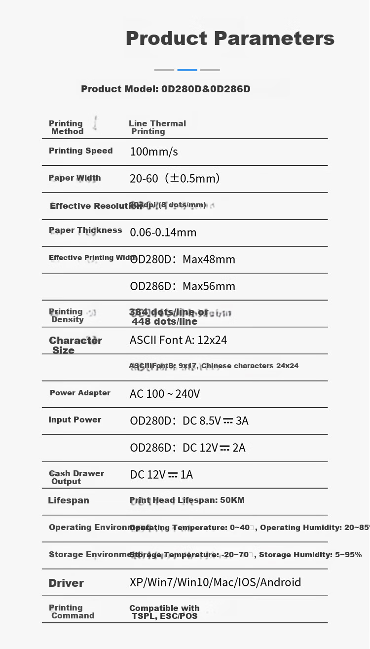 Термопринтер этикеток Honeywell OD286D, Bluetooth, 2 дюйма, черный