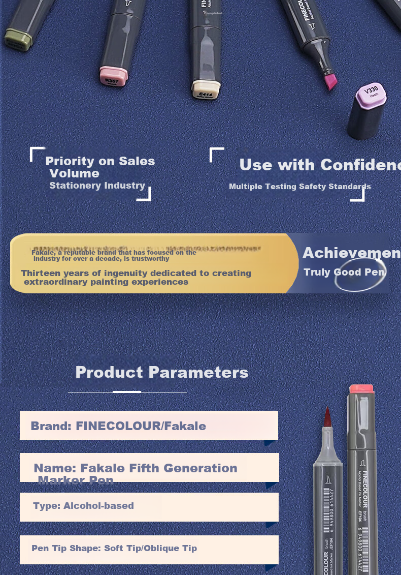 Маркеры FINECOLOUR 120 цветов