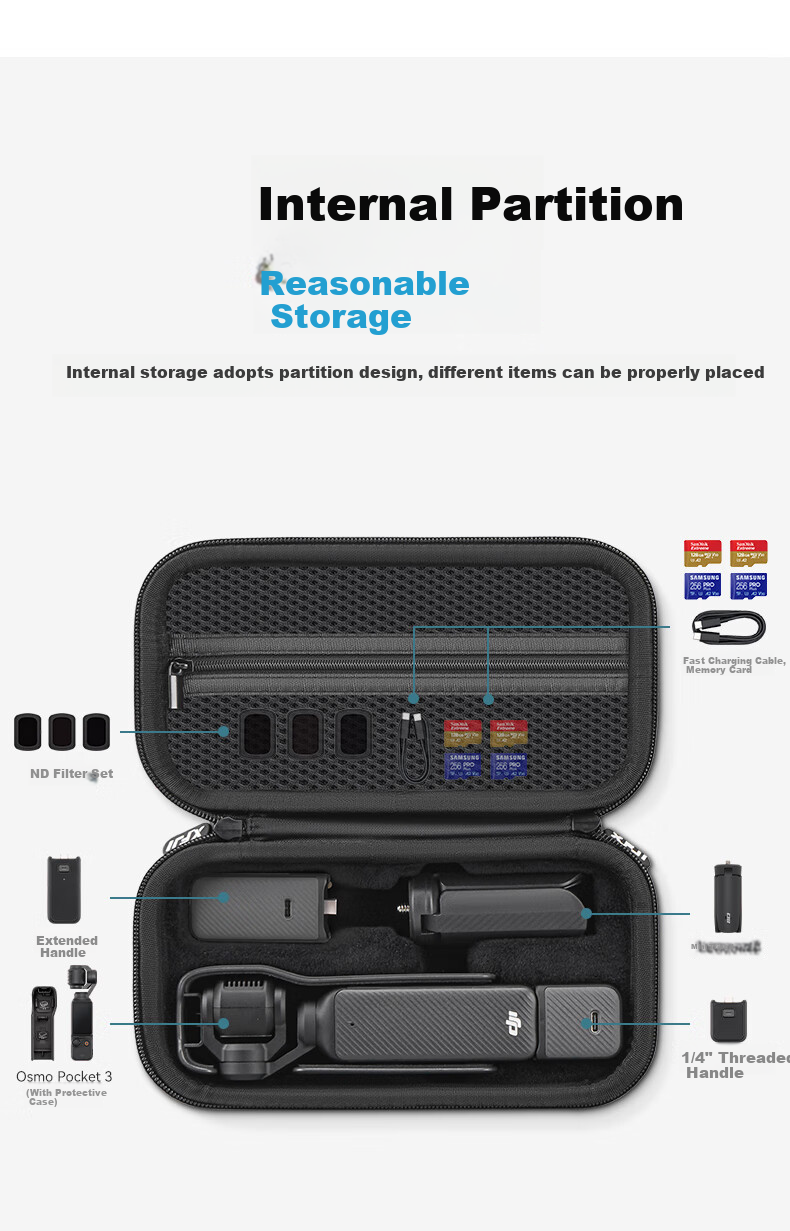 Защитный чехол YOUFES для камеры DJI Pocket 3, портативный, ударопрочный, водостойкий