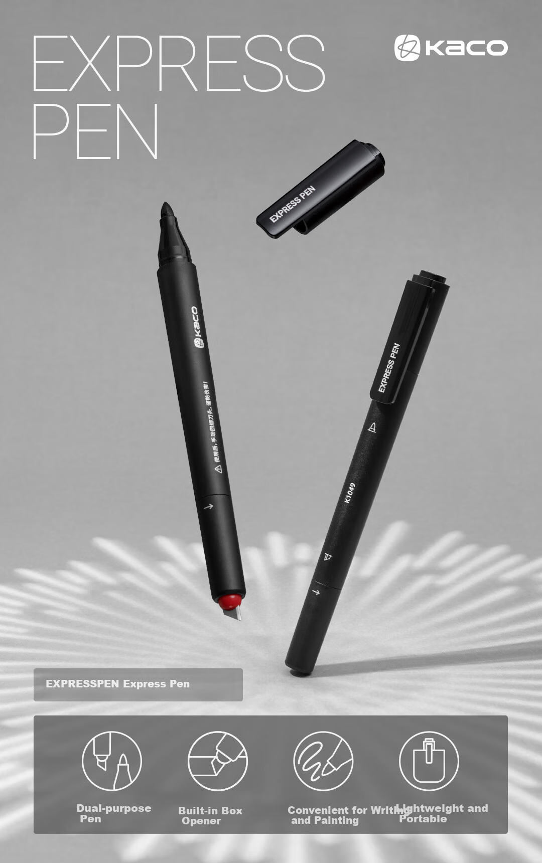 Маркер KACO Express Pen, 6 мм, черный, для упаковки, маслостойкий, водостойкий, односторонний