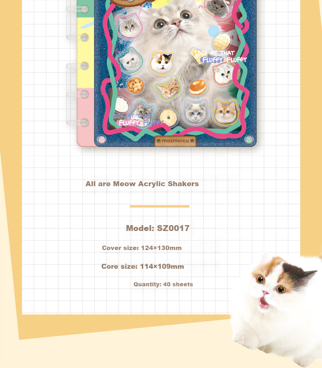 Блокнот MASMARCU "All Meow" M5, 40 листов, розовый