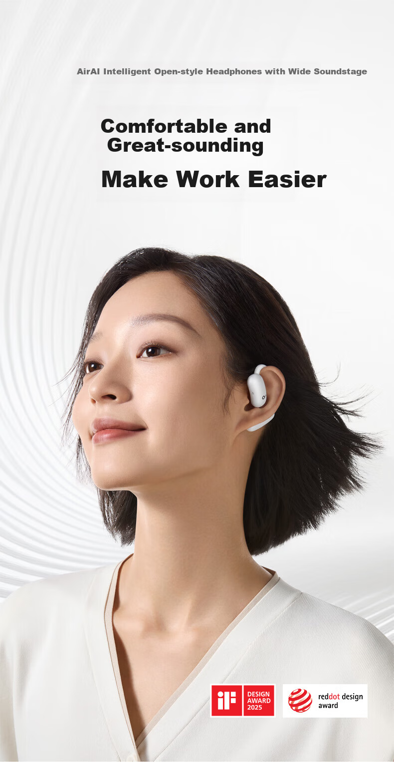 Беспроводные наушники SoundCore Anke Feiyue Air, с креплением на ухо, Bluetooth 5.4, черный