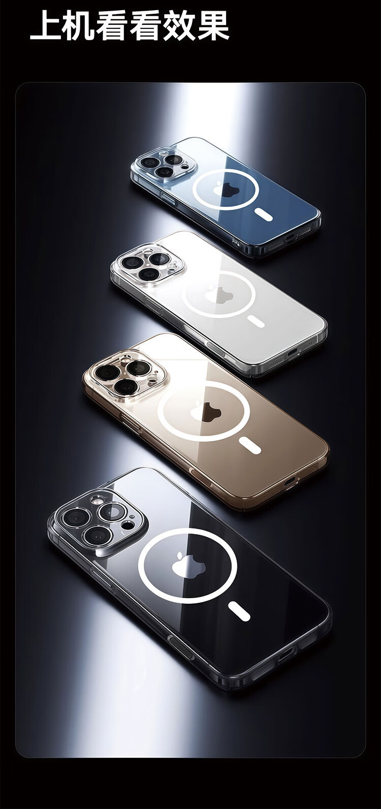 Чехол Xuanka для iPhone 15 Pro Max, противоударный, прозрачный, с защитой камер, MagSafe, PC