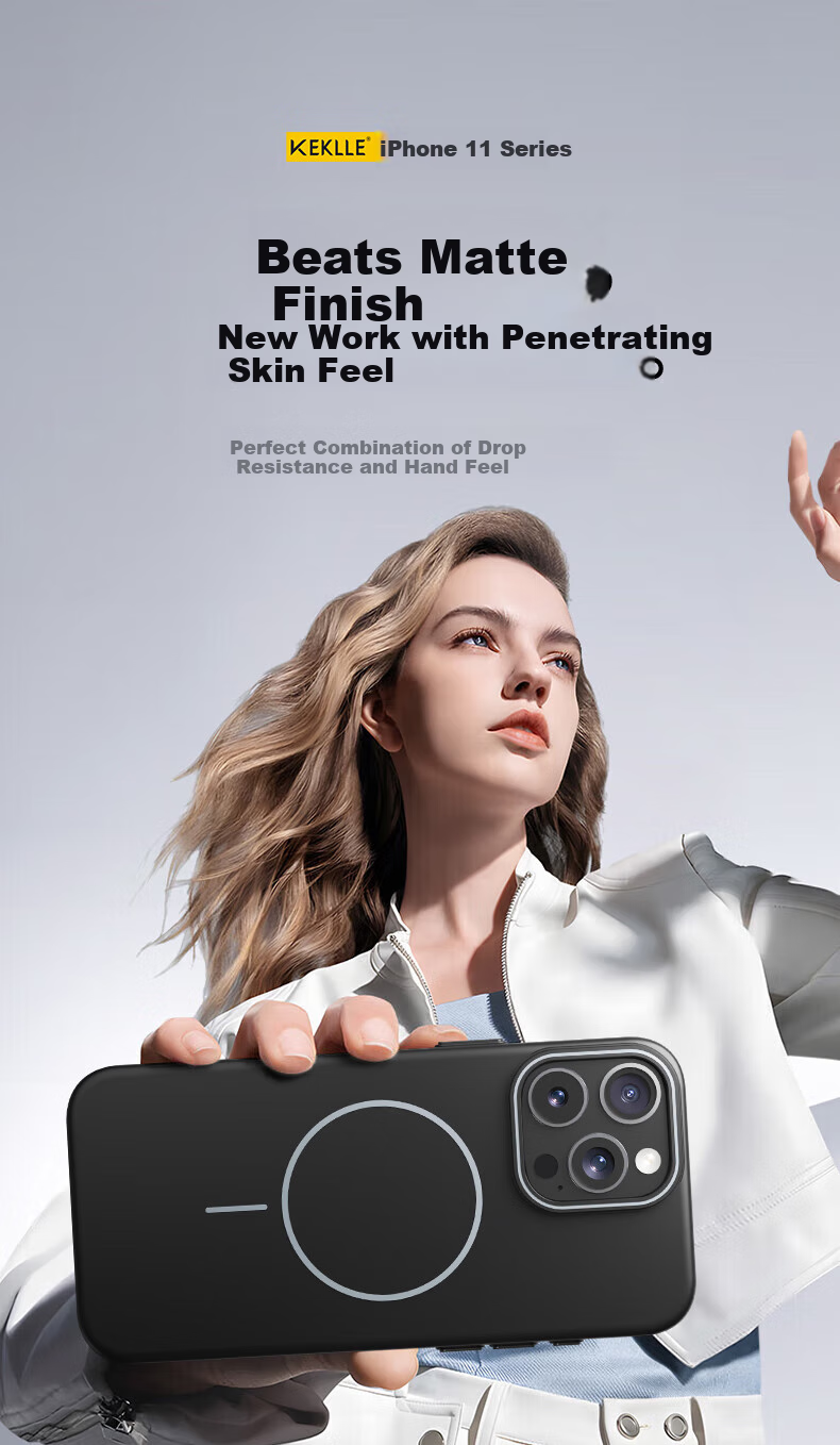 Чехол для iPhone 11 Pro Max KEKLLE, совместимый с беспроводной зарядкой, матовый противоударный защитный чехол, цвет "Peak Rock"