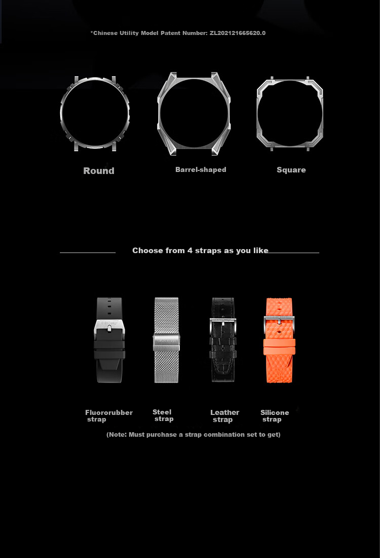 CIGA DESIGN Jijia Trendy Mechanical Watch, M Series Magician Titanium Watch for Men, One Watch Three Wears, New Year Gift