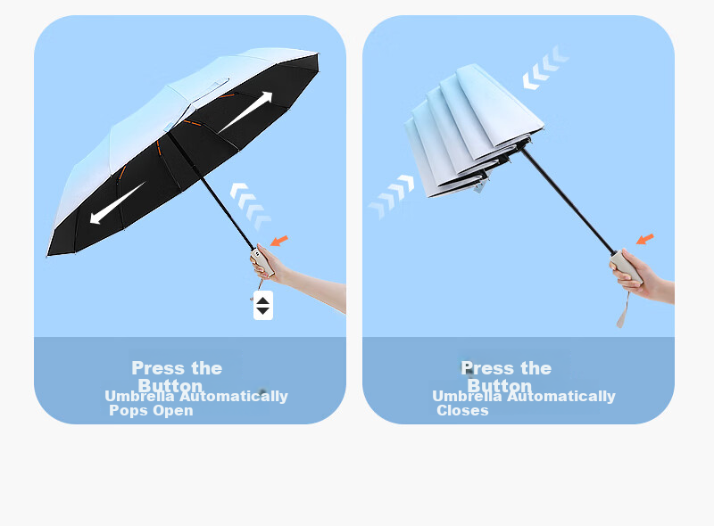 YUHANG Зонт мужской и женский, складной, защита от солнца и дождя, автоматический, градиентный розовый