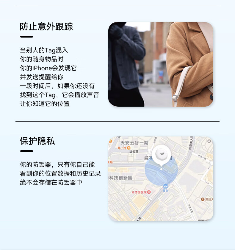 Bluetooth-трекер Chuanying для поиска вещей, анти-потеря, точный локатор, совместим с Apple устройствами, для ключей, багажа, домашних животных, детей, пожилых людей