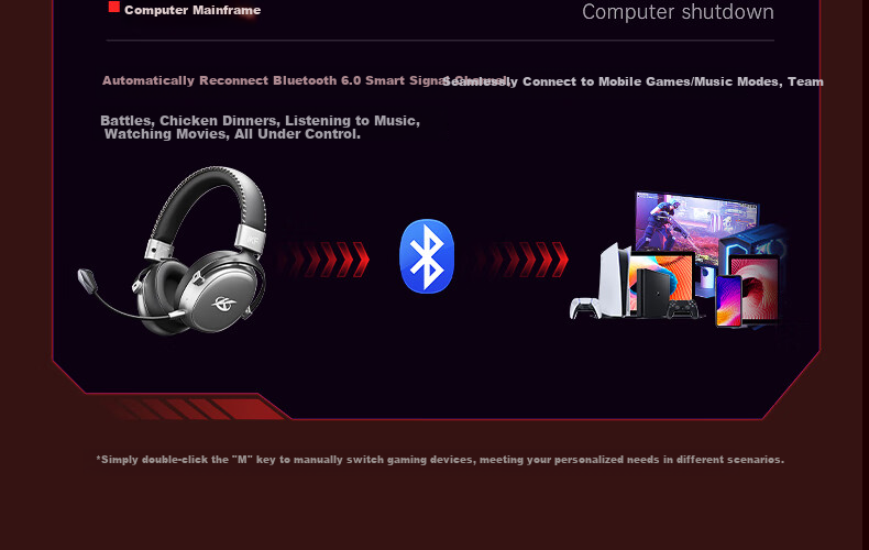 Игровые наушники iKF V11 Max с микрофоном, беспроводные, Bluetooth, 7.1 звук, белый с синим