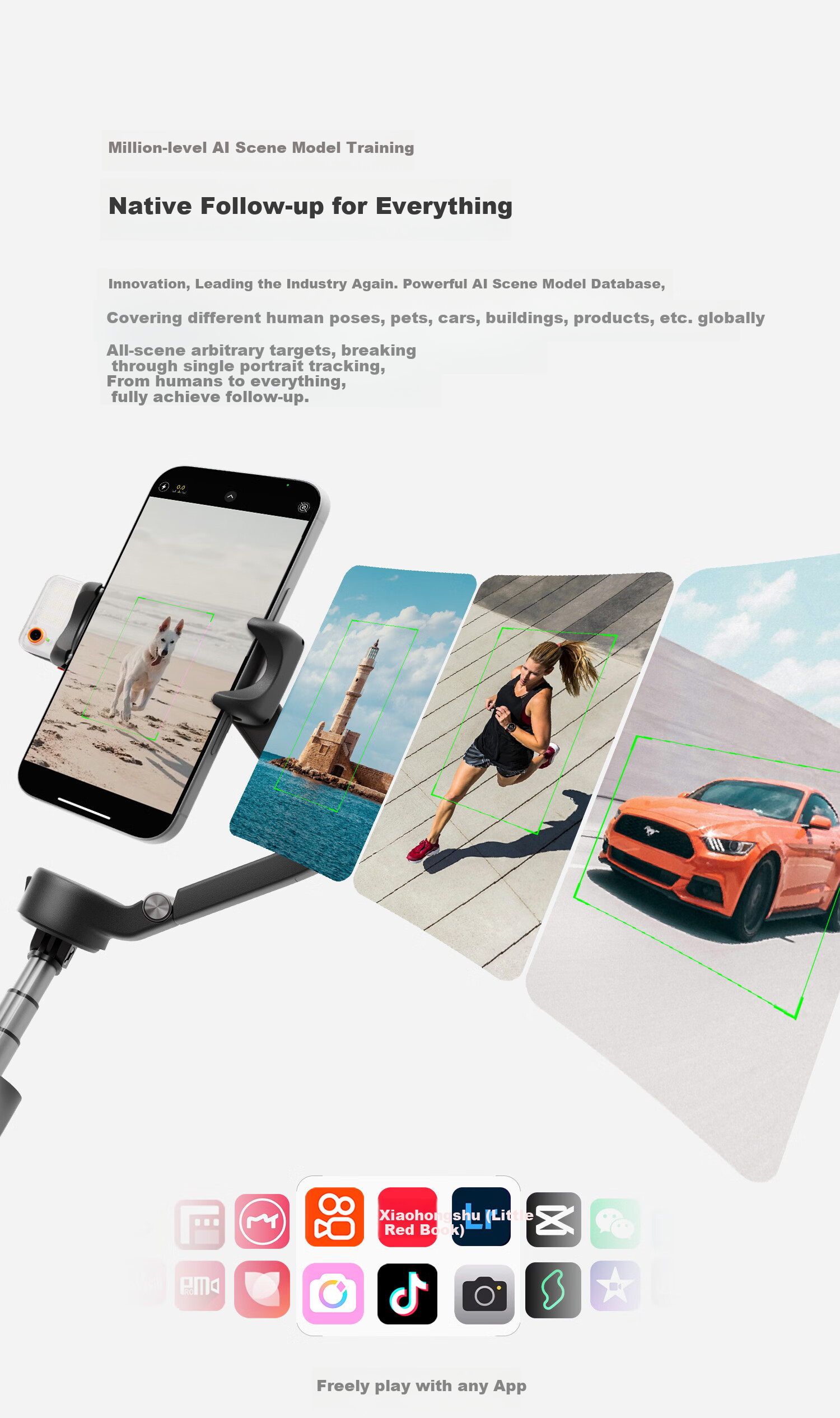 Стабилизатор для смартфона Hohem V3Ultra, трехосевой, с функцией слежения за объектом и освещением
