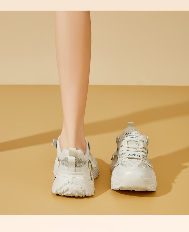 Женские кроссовки DAPHNE, серебристые, на утолщенной платформе, модель "Dad Shoes", увеличивающие рост, стройнящие, размер 40