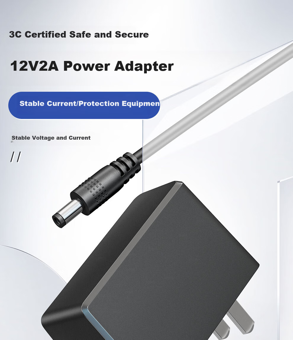 Адаптер питания COMPCCTV 12V2A для видеонаблюдения, универсальный, для монитора, жесткого диска, роутера, камеры, круглый разъем DC