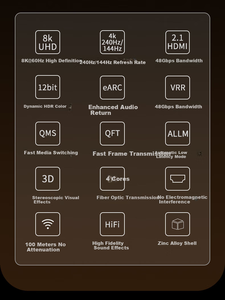 BIAZE Fiber Optic HDMI Cable Version 2.1, 30 Meters, 8K60Hz, High-End Video Cable for Computer, TV, Home Theater, 3D Projector, Monitor Connection Cable