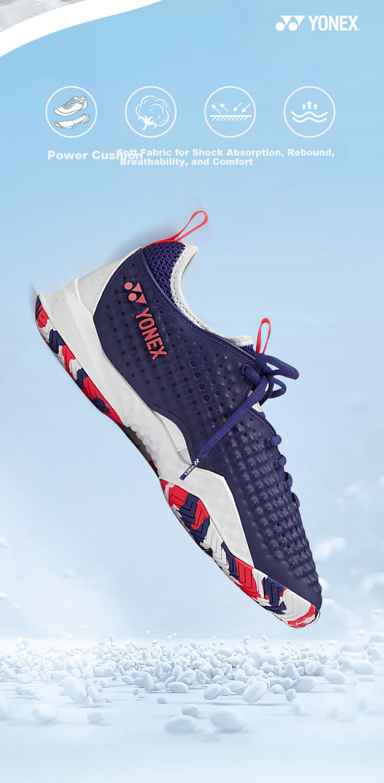 Кроссовки для тенниса YONEX SHTF4MACEX, унисекс, белые с синим, размер 44