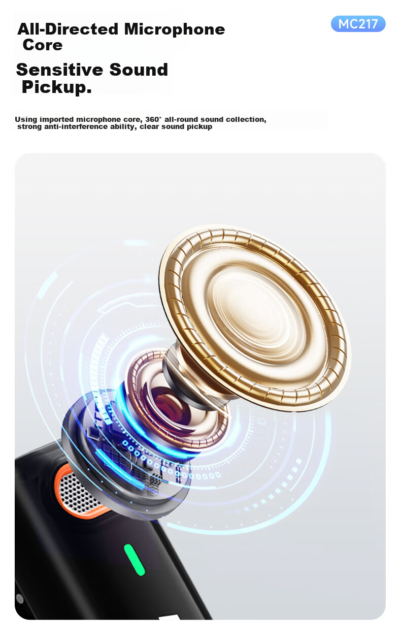 Беспроводной петличный микрофон Newmine MC217 Pro для прямой трансляции, записи коротких видео, караоке, с шумоподавлением, универсальный для телефонов и компьютеров, версия для двух человек