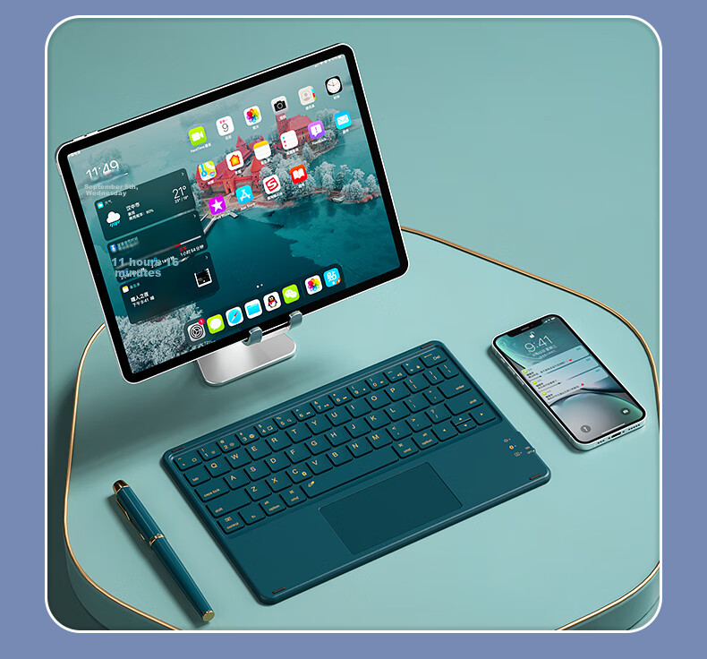 B.O.W Hangshi HB321 Ультратонкая Bluetooth беспроводная сенсорная клавиатура, белая