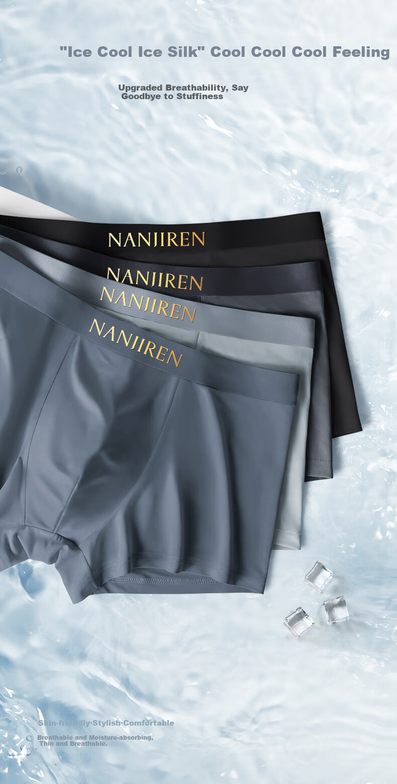 Мужские трусы Nanjiren, антибактериальные, свободные, дышащие, больших размеров, боксеры