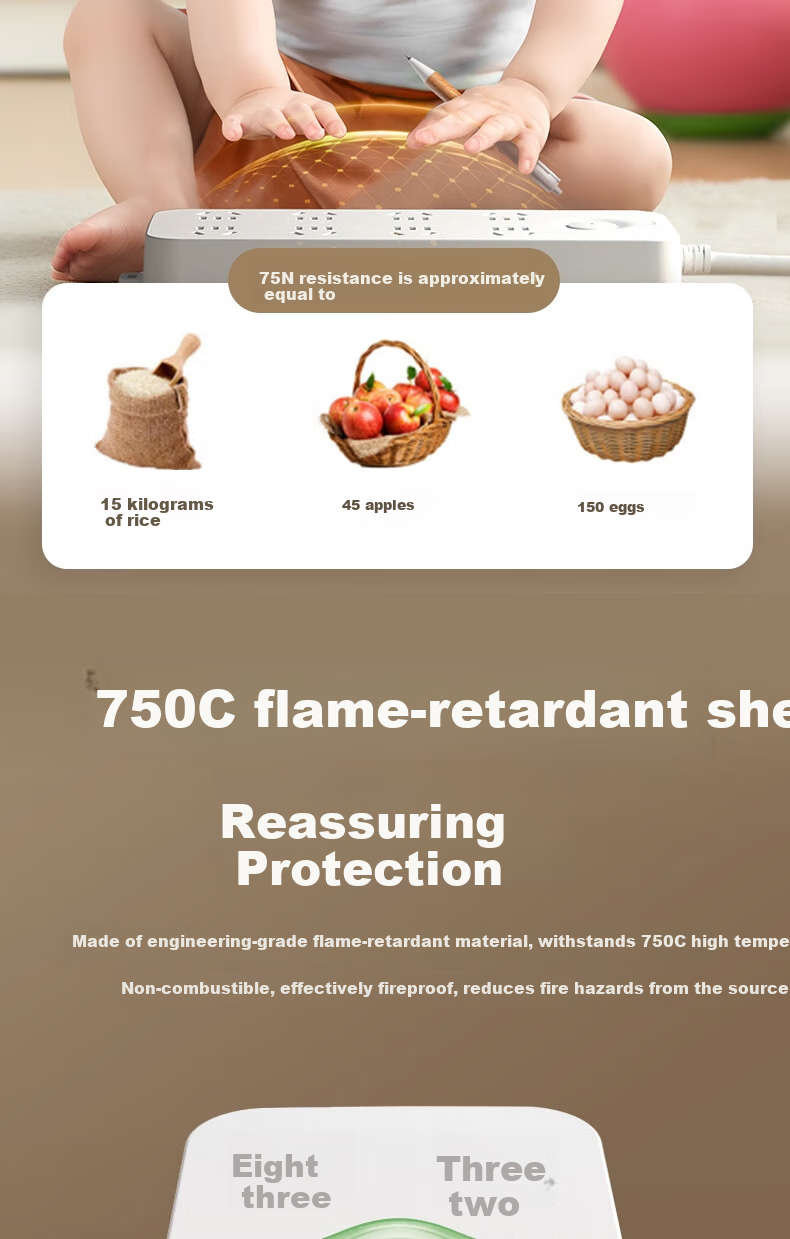 Удлинитель Deli LU9052(1.8) с мастер-выключателем, 8 розеток, 1.8 метра