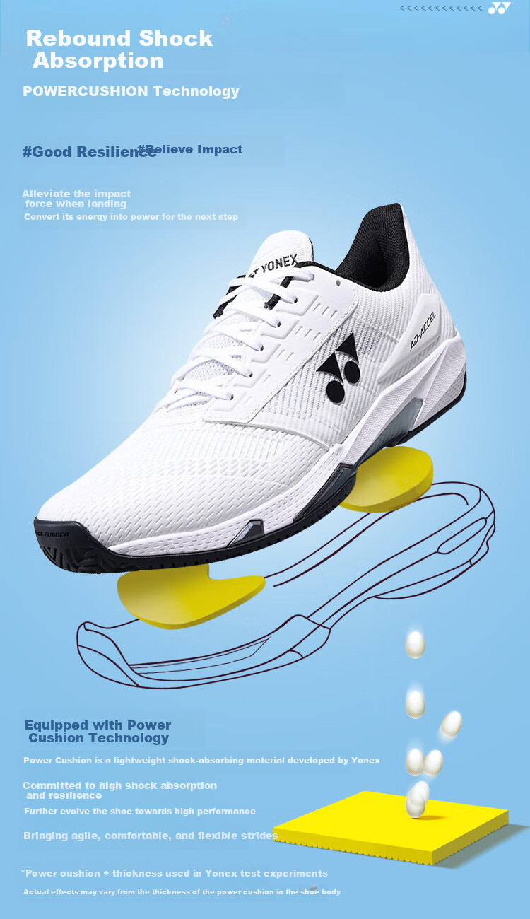 Кроссовки YONEX для тенниса, дышащие, с амортизацией, нескользящие, износостойкие, SHTAALGEX, белые, размер 37