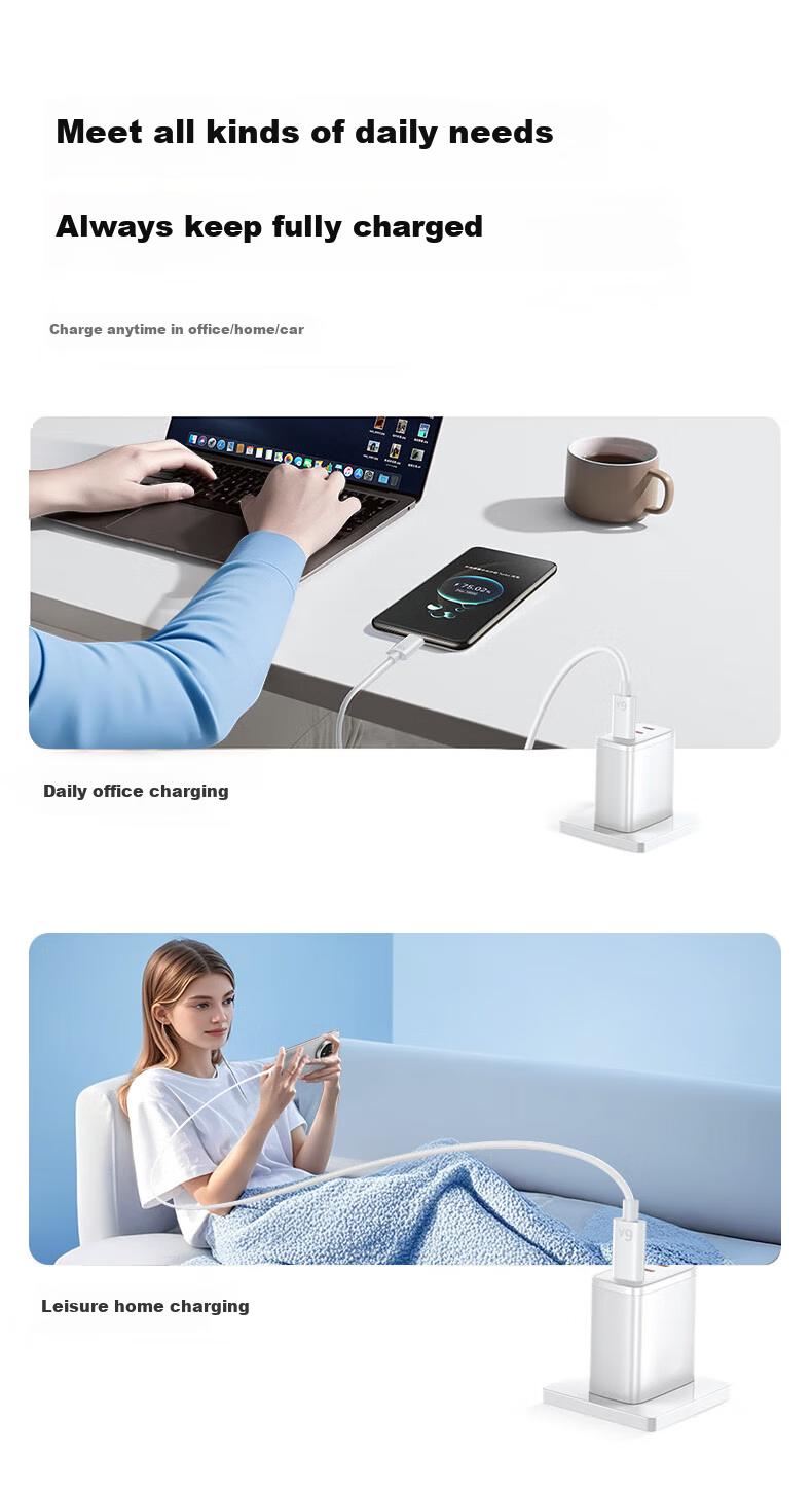 Кабель Type-C KOVOL для быстрой зарядки 6A, 1.8 метра, белый, для Huawei, Xiaomi, Apple