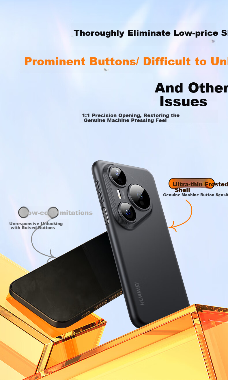 Чехол Mofei для Huawei Pura 80 Pro/Pro+, ультратонкий, защита от царапин, защита от падения, прозрачный, матовый, с рассеиванием тепла, бизнес-стиль, черный
