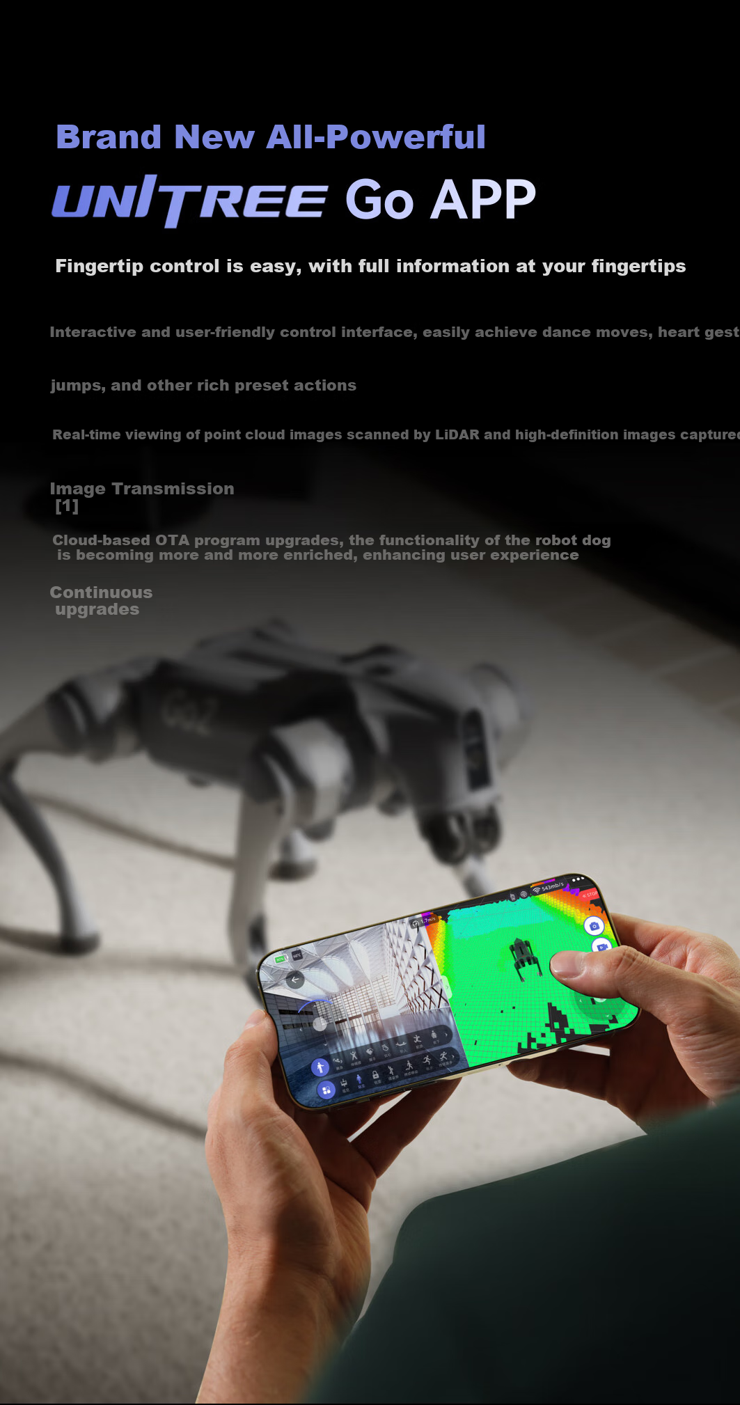 Робот-собака Unitree Go2 EDU Laser Intelligent Version, голосовой ИИ, четвероногий робот с физическим интеллектом, поддержка вторичной разработки для научных исследований, образования и промышленного применения