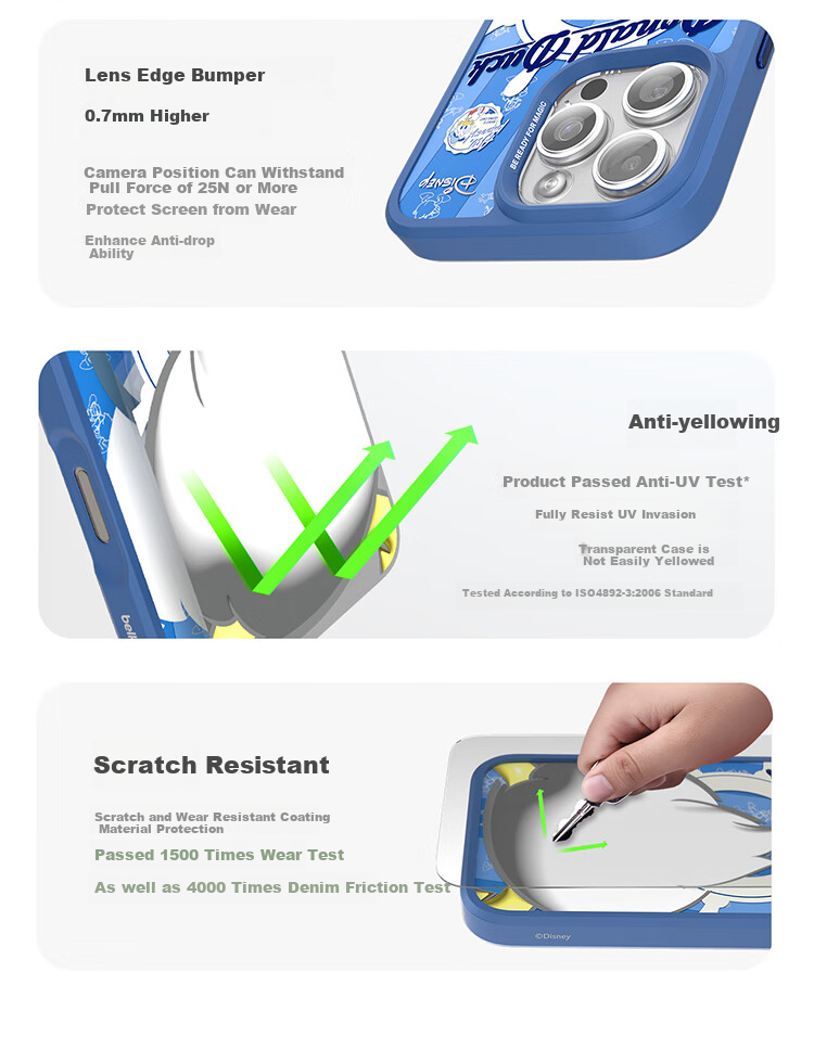 Чехол для iPhone 16 Pro BELKIN Disney Donald Duck Custom Edition, MagSafe, противоударный, TPU, оранжевый