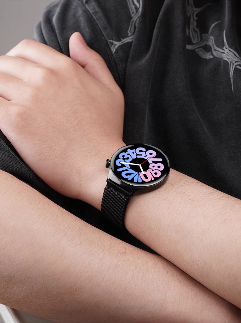 Ремешок Iboann для Vivo Watch 5, из нержавеющей стали, умный спортивный ремешок для часов IQOO Watch 5, силиконовый с магнитной застежкой, черный