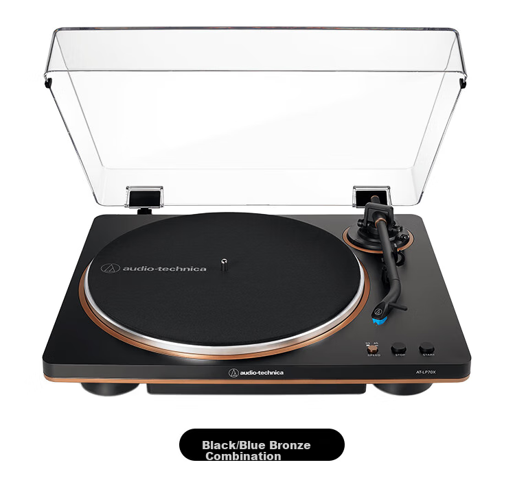 Проигрыватель виниловых пластинок Audio-Technica AT-LP70X, ременный привод, серебристый
