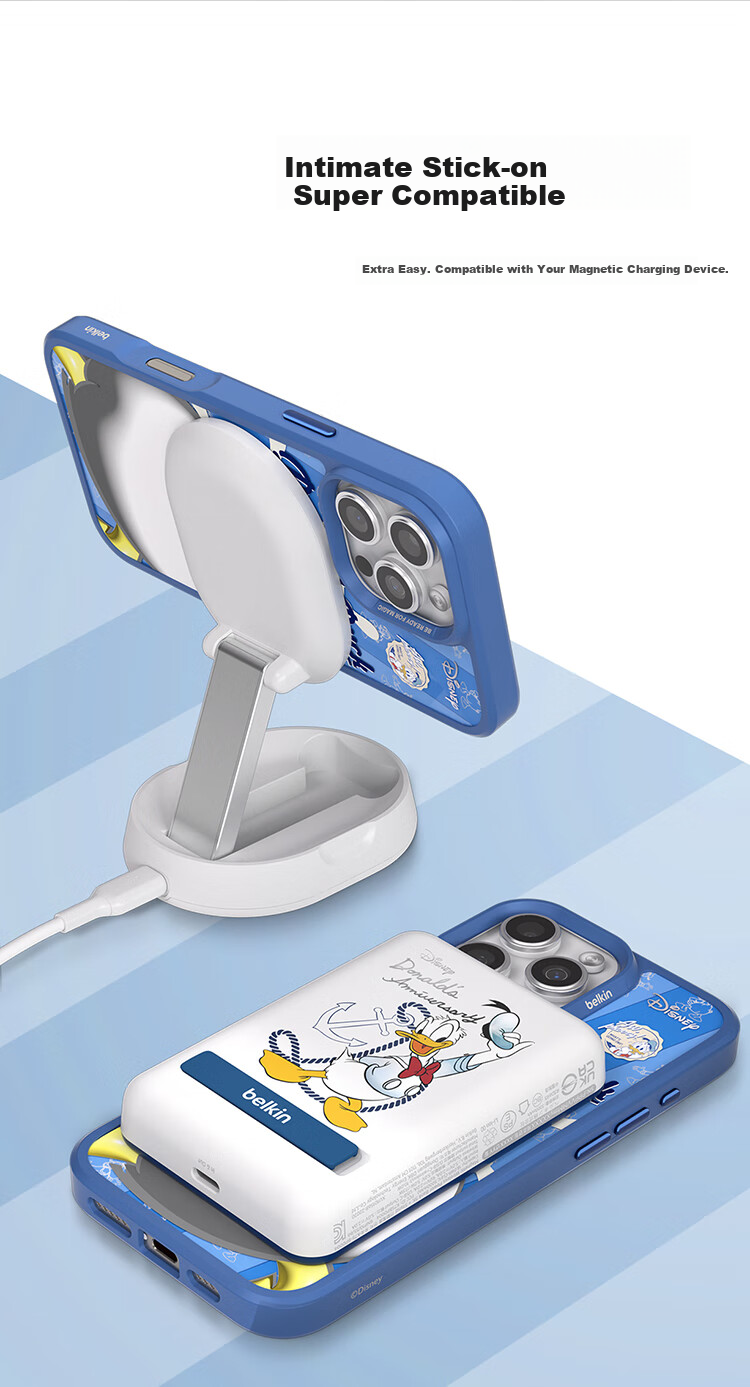 Чехол для iPhone 16 Pro BELKIN Disney Donald Duck Custom Edition, MagSafe, противоударный, TPU, оранжевый