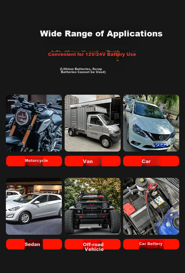 Автомобильное зарядное устройство Newsmy F80 Enhanced, 12/24В, универсальное, полностью автоматическое, интеллектуальный цифровой дисплей, ремонт импульсом, для мотоциклов и грузовиков