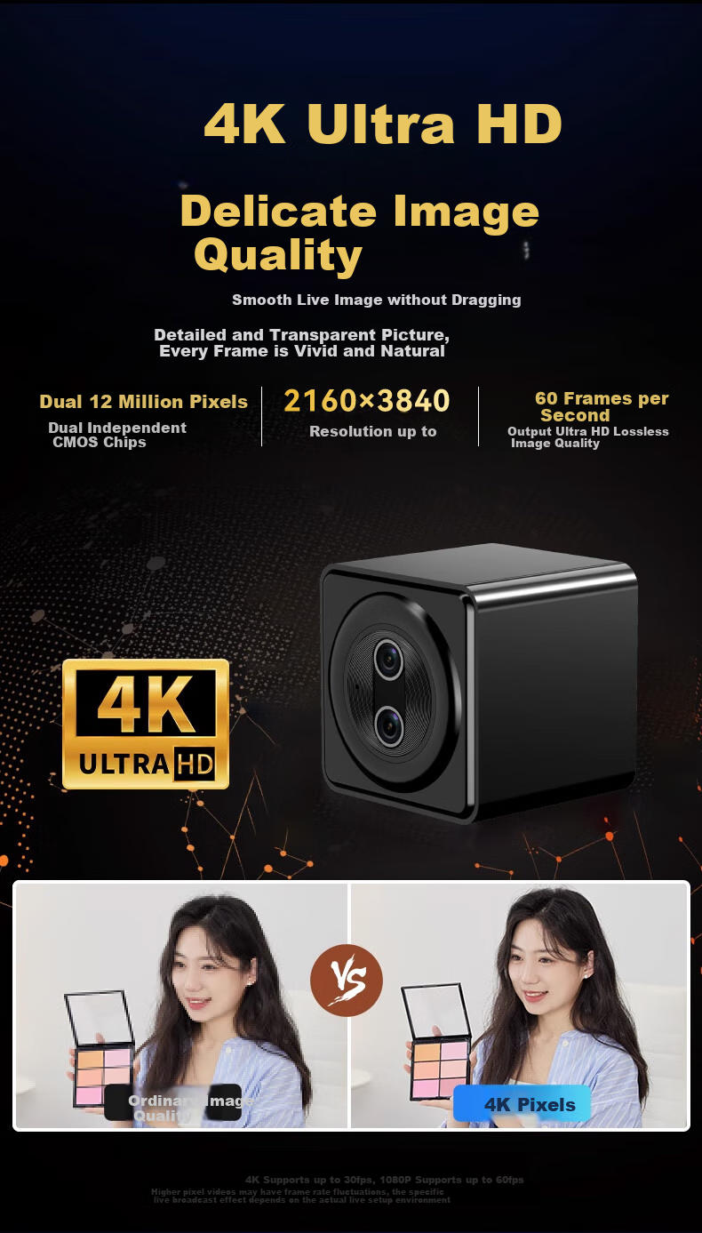 Веб-камера Stiger L43B, 4K, 20-кратный зум, с микрофоном, USB Type-C, черный