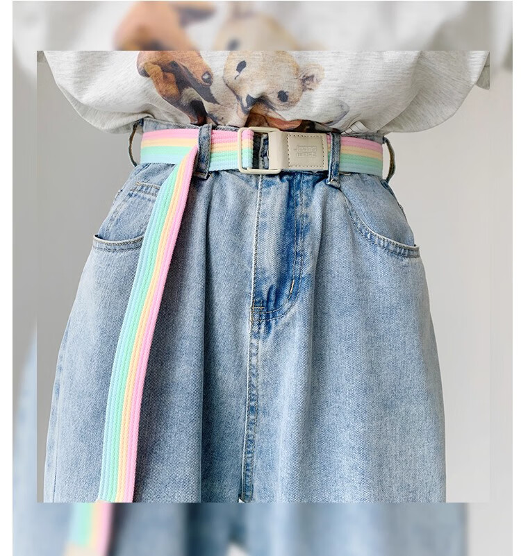 Ремень JEANSWEST, женский, мужской, текстильный, с двойным кольцом, 3.2 см, 112 см