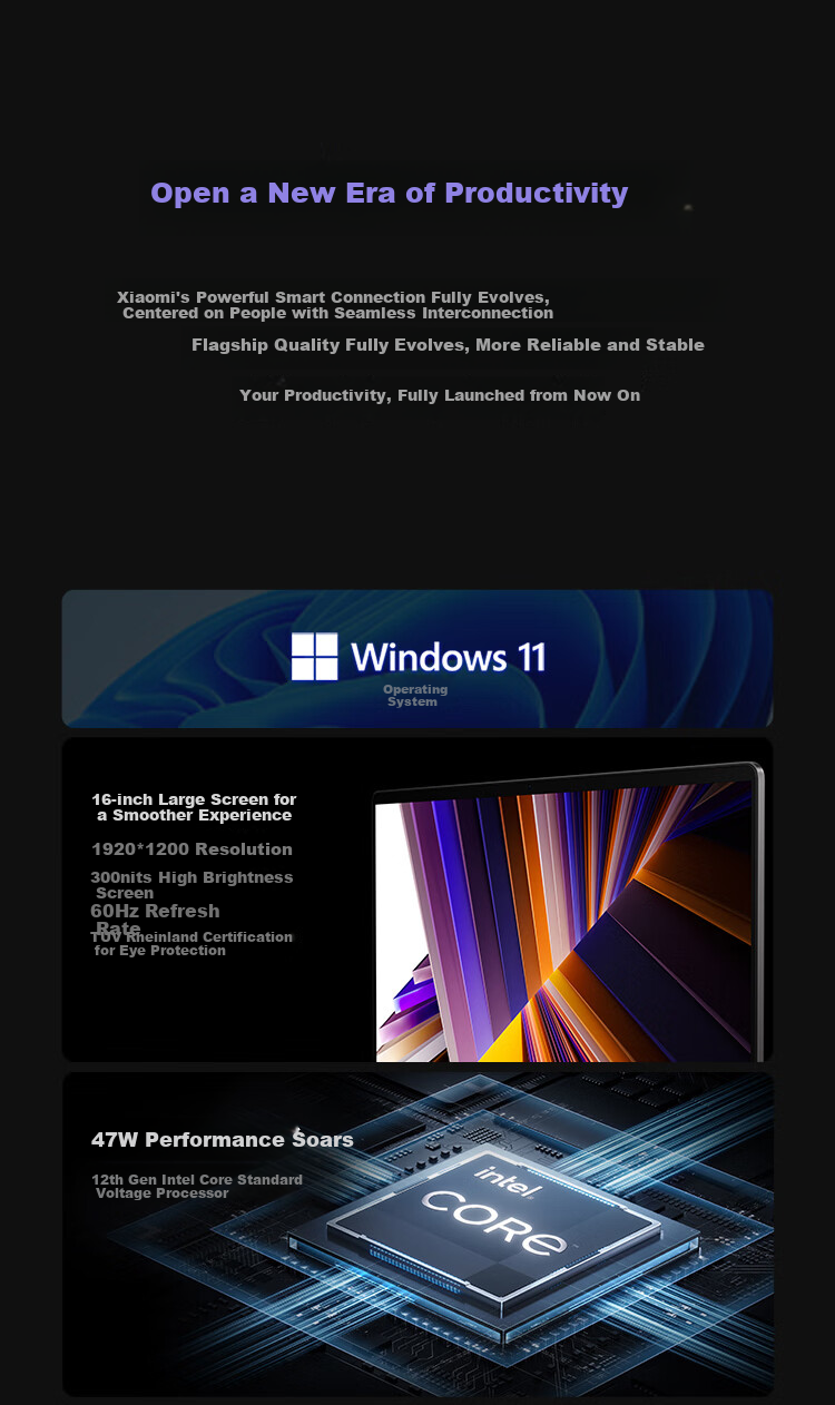 Ноутбук MI Redmi Book 16, 16-дюймовый, Intel Core i5, 16GB RAM, 1TB SSD, Windows 11