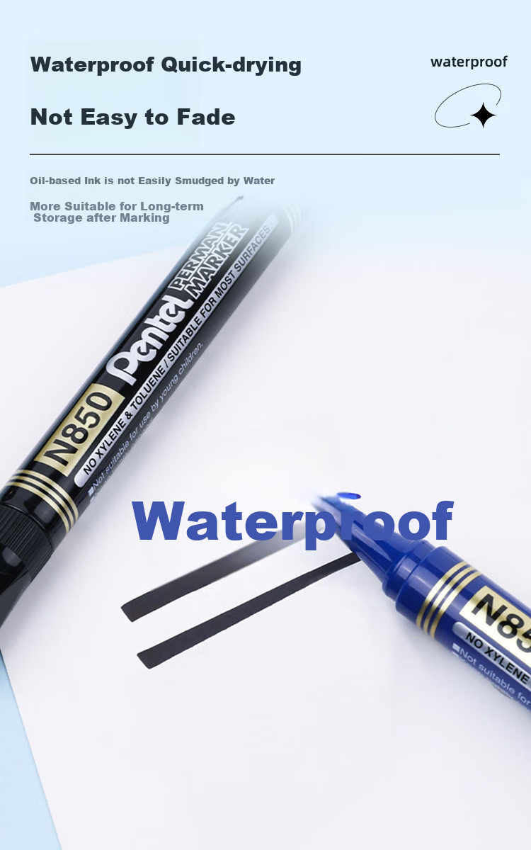 Маркер Pentel N850, на масляной основе, круглый наконечник, синий