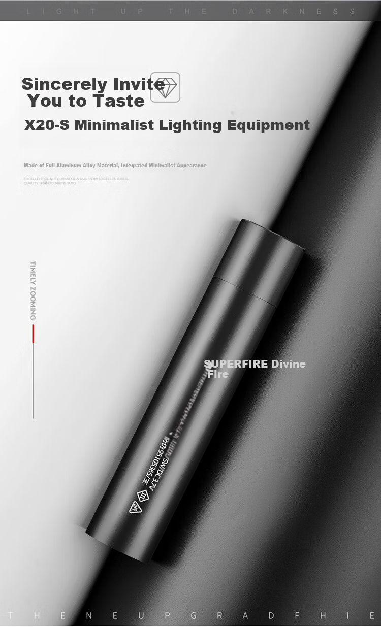 Мощный светодиодный фонарь SupFire X20-S, компактный, перезаряжаемый, для кемпинга и активного отдыха, черный
