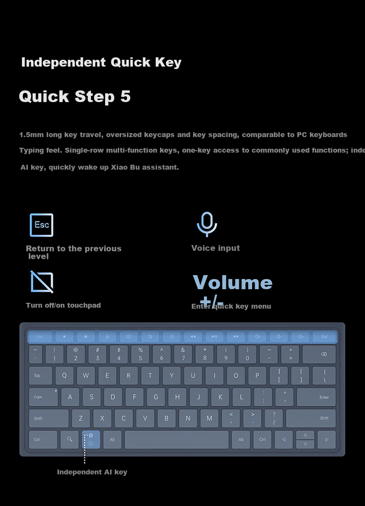 Клавиатура Yijia Tablet 2 Pro Smart Touch Keyboard, синяя