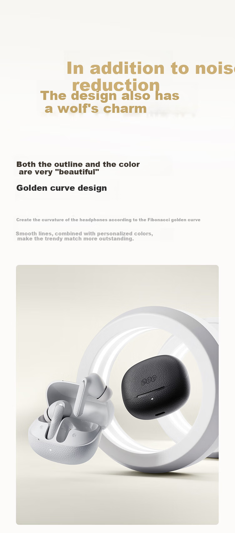 Беспроводные наушники QCY Buds ANC с активным шумоподавлением, True Wireless Bluetooth, 45 дБ, защита от шума при звонках, низкая задержка для игр, спортивные, совместимы со всеми смартфонами, цвет "Каменный Серый"